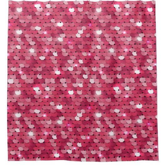 Glitterroze sequentieel douchegordijn (Voorkant)