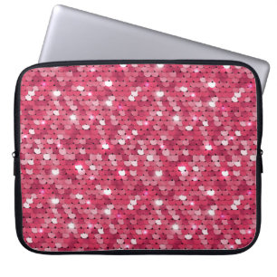 Glitterroze sequentieel laptop sleeve