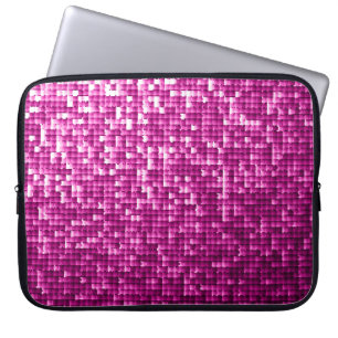 Glitterroze sequenties laptop sleeve