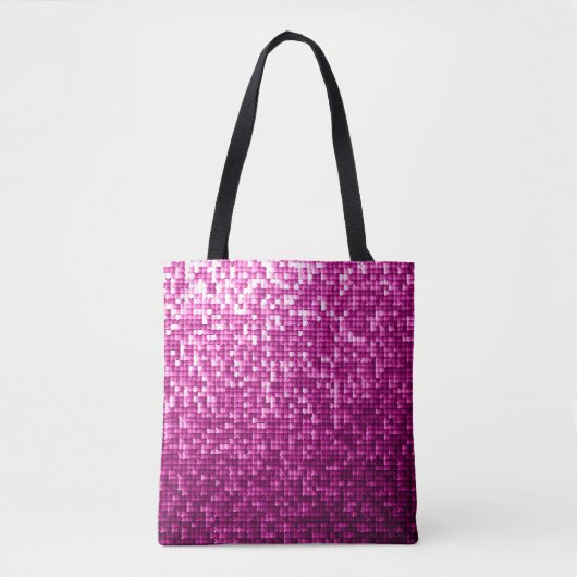 Glitterroze sequenties tote bag (Voorkant)
