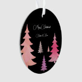 Glitterroze zwart monogram ornament (voorkant)