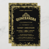 Glitters Crown Quinceanera 15e verjaardag Kaart (Voorkant / Achterkant)