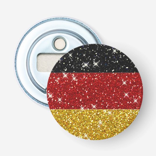 Glitters Duitsland Vlag met Sparkles Button Flesopener (Voorkant)