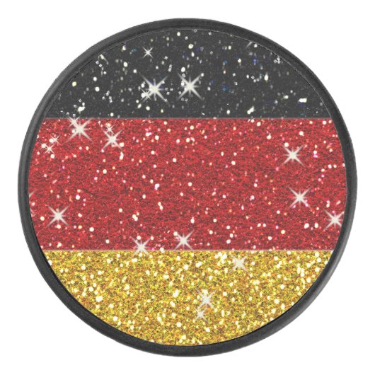 Glitters Duitsland Vlag met Sparkles Hockey Puck (Voorkant)