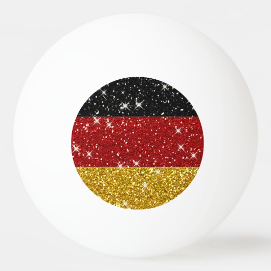 Glitters Duitsland Vlag met Sparkles Pingpongbal (Achterkant)
