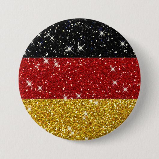 Glitters Duitsland Vlag met Sparkles Ronde Button 7,6 Cm (Voorkant)