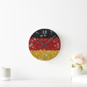 Glitters Duitsland Vlag met Sparkles Ronde Klok (Huis)