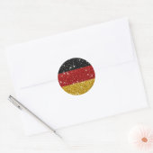 Glitters Duitsland Vlag met Sparkles Ronde Sticker (Envelop)