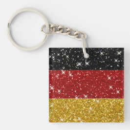 Glitters Duitsland Vlag met Sparkles Sleutelhanger