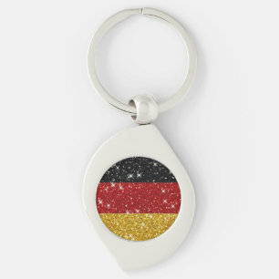 Glitters Duitsland Vlag met Sparkles Sleutelhanger