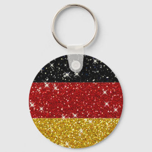Glitters Duitsland Vlag met Sparkles Sleutelhanger