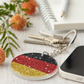 Glitters Duitsland Vlag met Sparkles Sleutelhanger (Voorkant Rechts)