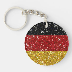 Glitters Duitsland Vlag met Sparkles Sleutelhanger