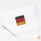 Glitters Duitsland Vlag met Sparkles Vierkante Sticker (Envelop)