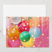 Glitters en Ballonnen  Notitiekaartje (Voorkant / Achterkant)