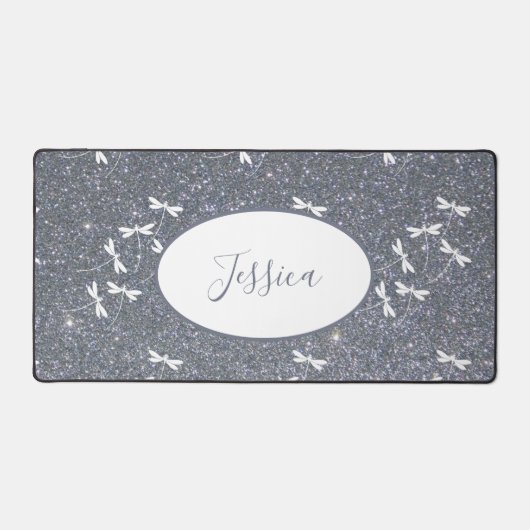 Glitters en libellen gepersonaliseerd bureaumat (Voorkant)