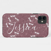Glitters en libellen gepersonaliseerd Case-Mate iPhone case (Achterkant (horizontaal))