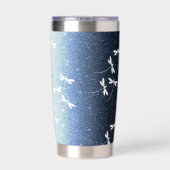 Glitters en libellen gepersonaliseerd geïsoleerde drinkbeker (Achterkant)