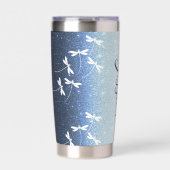 Glitters en libellen gepersonaliseerd geïsoleerde drinkbeker (Voorkant)