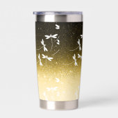 Glitters en libellen gepersonaliseerd geïsoleerde drinkbeker (Rechts)