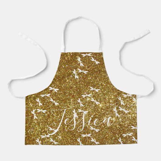 Glitters en libellen gepersonaliseerd schort (Voorkant)