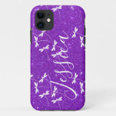 Glitters en libellen gepersonaliseerde Case-Mate iPhone Case (Achterkant)