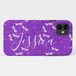 Glitters en libellen gepersonaliseerde  Case-Mate  iPhone Case