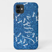 Glitters en libellen gepersonaliseerde  Case-Mate  iPhone Case (Achterkant)