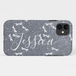 Glitters en libellen gepersonaliseerde  Case-Mate  iPhone Case