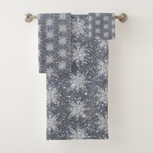 Glitters en sneeuwvlokken bad handdoek (Insitu)