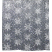 Glitters en sneeuwvlokken  douchegordijn (Voorkant)