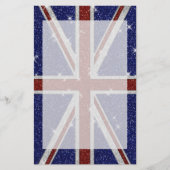 Glitters Glanzende Sparkle Union Jack Vlag Briefpapier (Voorkant)