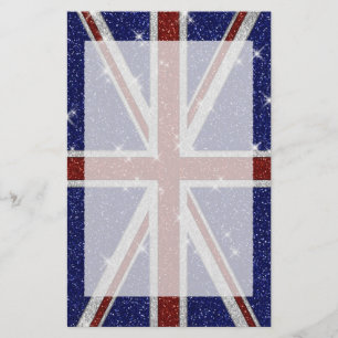Glitters Glanzende Sparkle Union Jack Vlag Briefpapier
