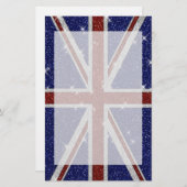 Glitters Glanzende Sparkle Union Jack Vlag Briefpapier (Voorkant / Achterkant)