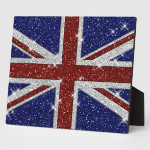 Glitters Glanzende Sparkle Union Jack Vlag Fotoplaat