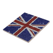 Glitters Glanzende Sparkle Union Jack Vlag Tegeltje (Zijkant)