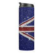 Glitters Glanzende Sparkle Union Jack Vlag Thermosbeker (Geroteerd rechts)