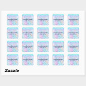 Glitters onder de zee vierkante sticker (Vel)