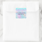 Glitters onder de zee vierkante sticker (Tas)
