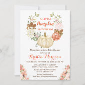 Glitters Pumpkin Floral Herfst Baby shower Kaart (Voorkant)