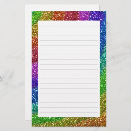 Glitters Rainbow Briefpapier (Voorkant / Achterkant)