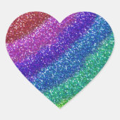 Glitters Rainbow Hart Sticker (Voorkant)