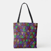 Glitters. Rood, groen, paars. Tote Bag (Achterkant)