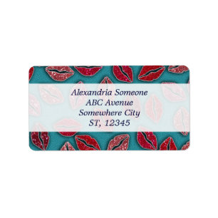 Glitters roze lips Glitters Red Lips Etiket