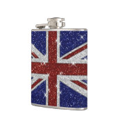 Glitters Shiny Sparkle Union Jack Flag Heupfles (Links)