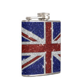 Glitters Shiny Sparkle Union Jack Flag Heupfles (Rechts)