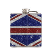 Glitters Shiny Sparkle Union Jack Flag Heupfles (Achterkant)