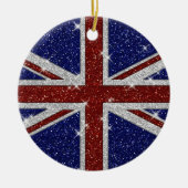 Glitters Shiny Sparkle Union Jack Flag Keramisch Ornament (Voorkant)