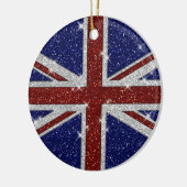 Glitters Shiny Sparkle Union Jack Flag Keramisch Ornament (Links)