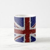 Glitters Shiny Sparkle Union Jack Flag Koffiemok (Center)